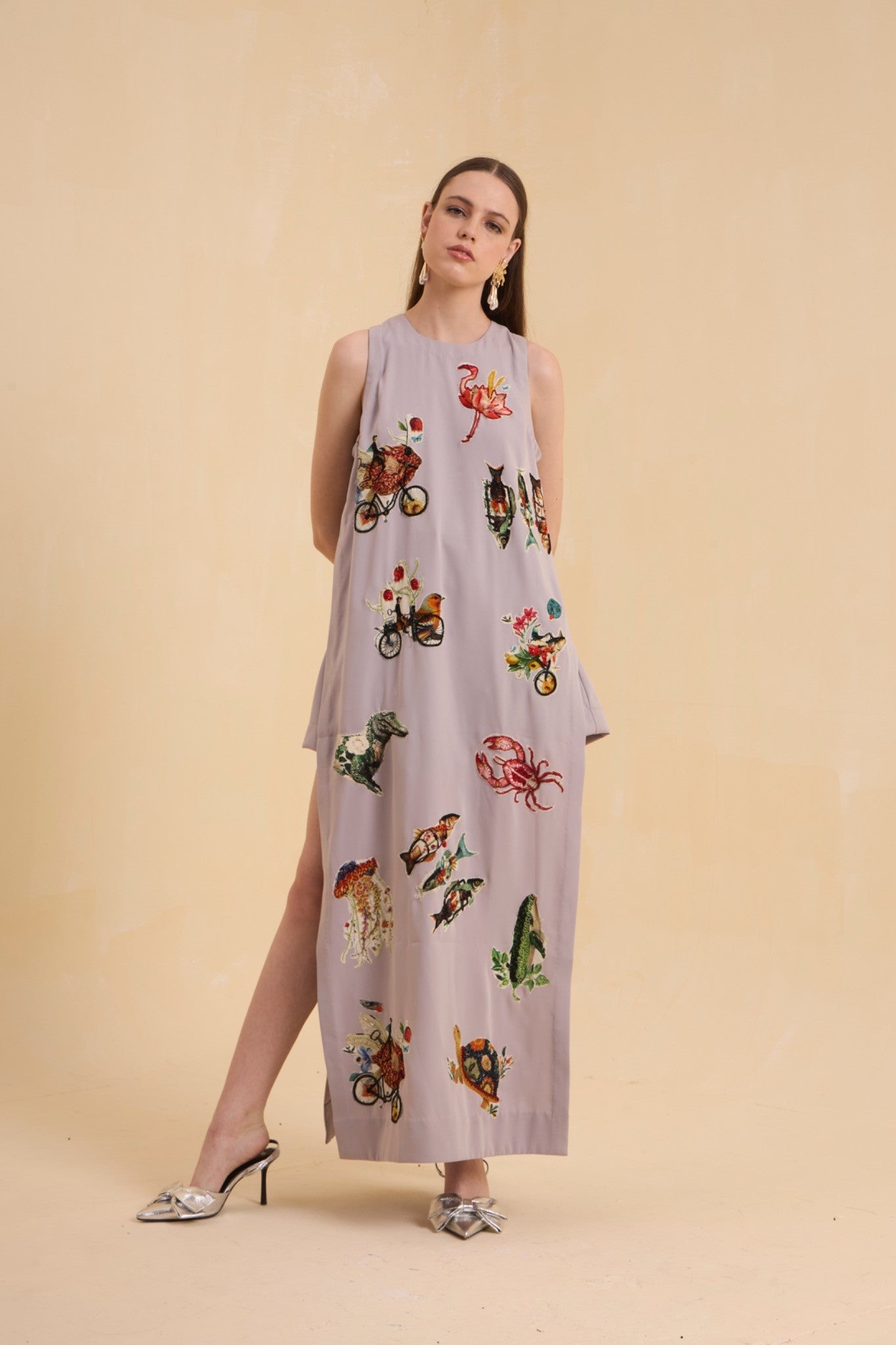 RIV GRAY PATCH ADORNED CO-ORD