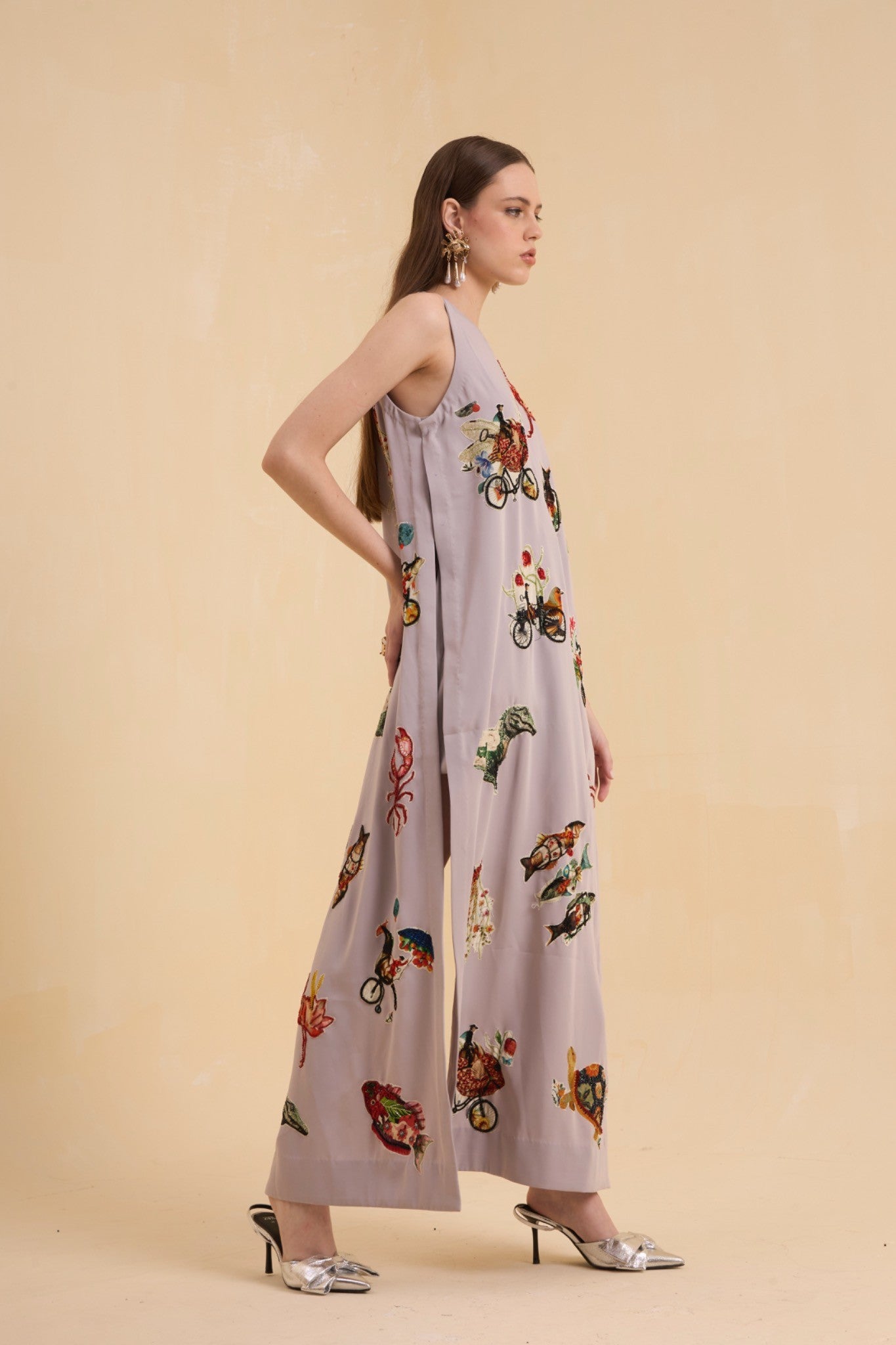 RIV GRAY PATCH ADORNED CO-ORD