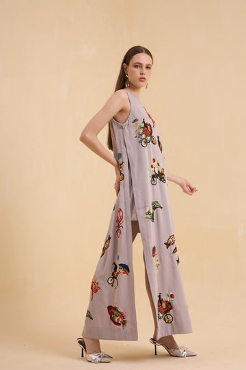 RIV GRAY PATCH ADORNED CO-ORD
