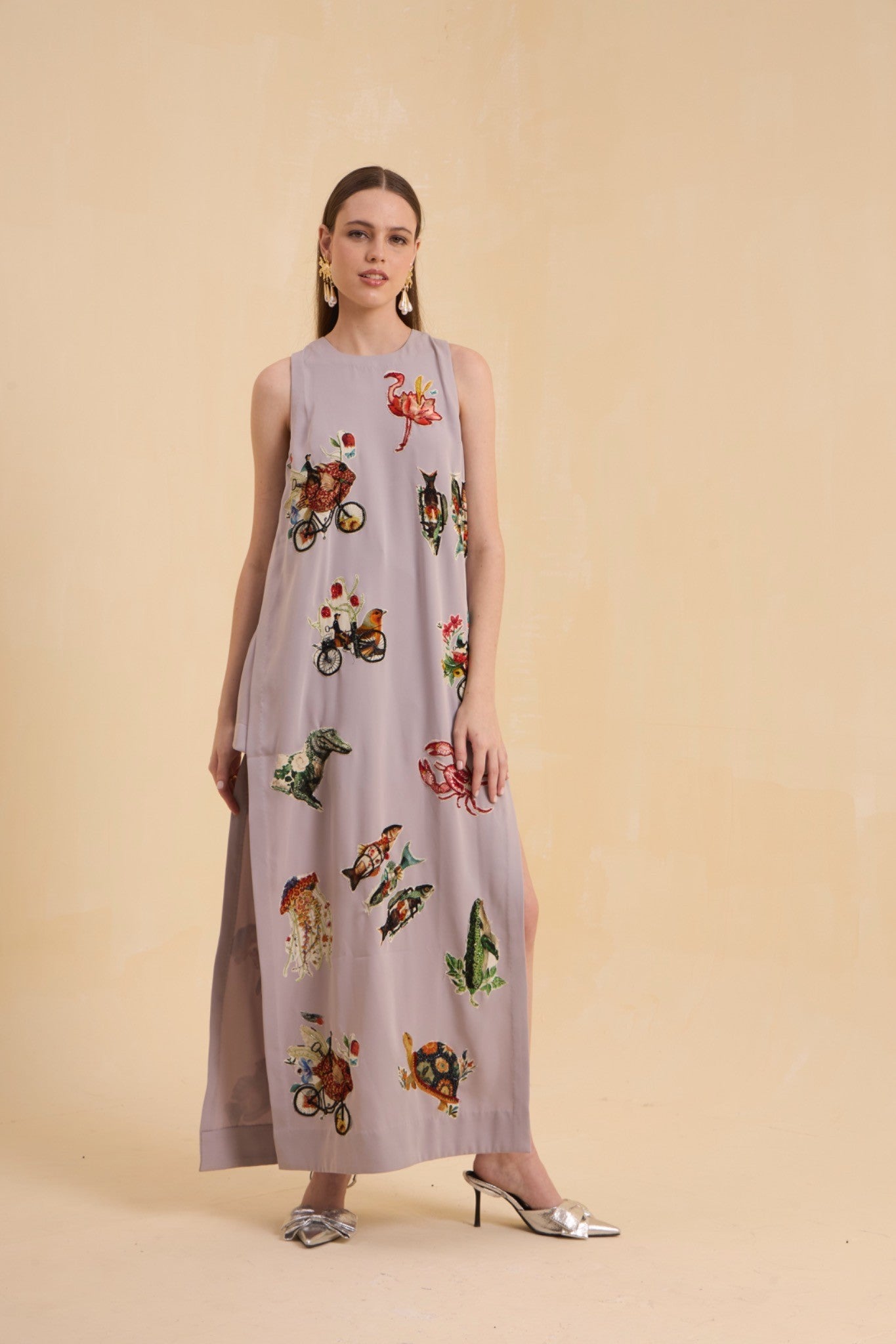 RIV GRAY PATCH ADORNED CO-ORD
