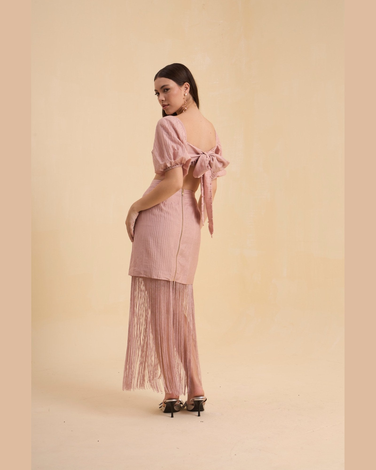 RIV BLUSH BEAD FRINGED CO-ORD