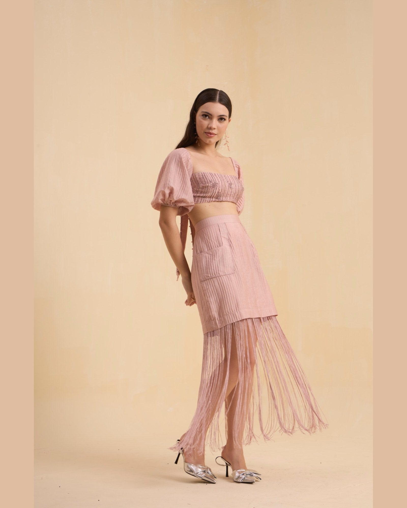 RIV BLUSH BEAD FRINGED CO-ORD