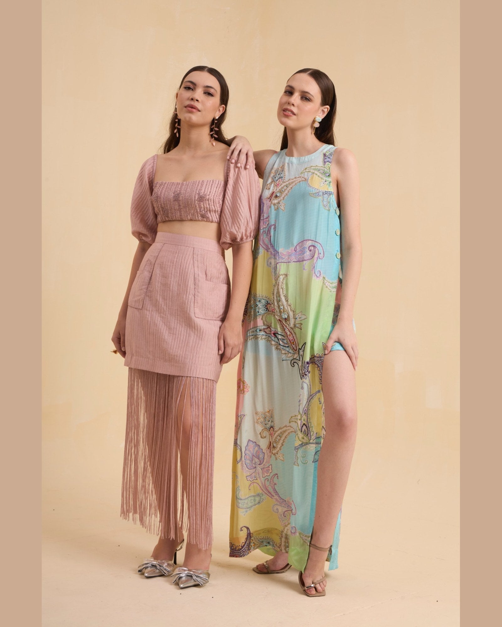 RIV BLUSH BEAD FRINGED CO-ORD