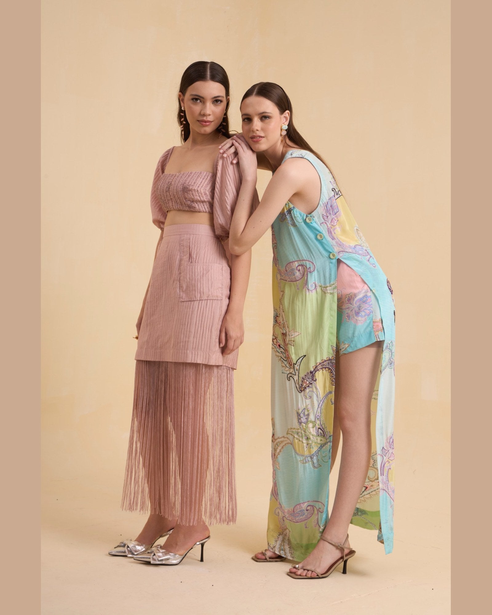 RIV BLUSH BEAD FRINGED CO-ORD