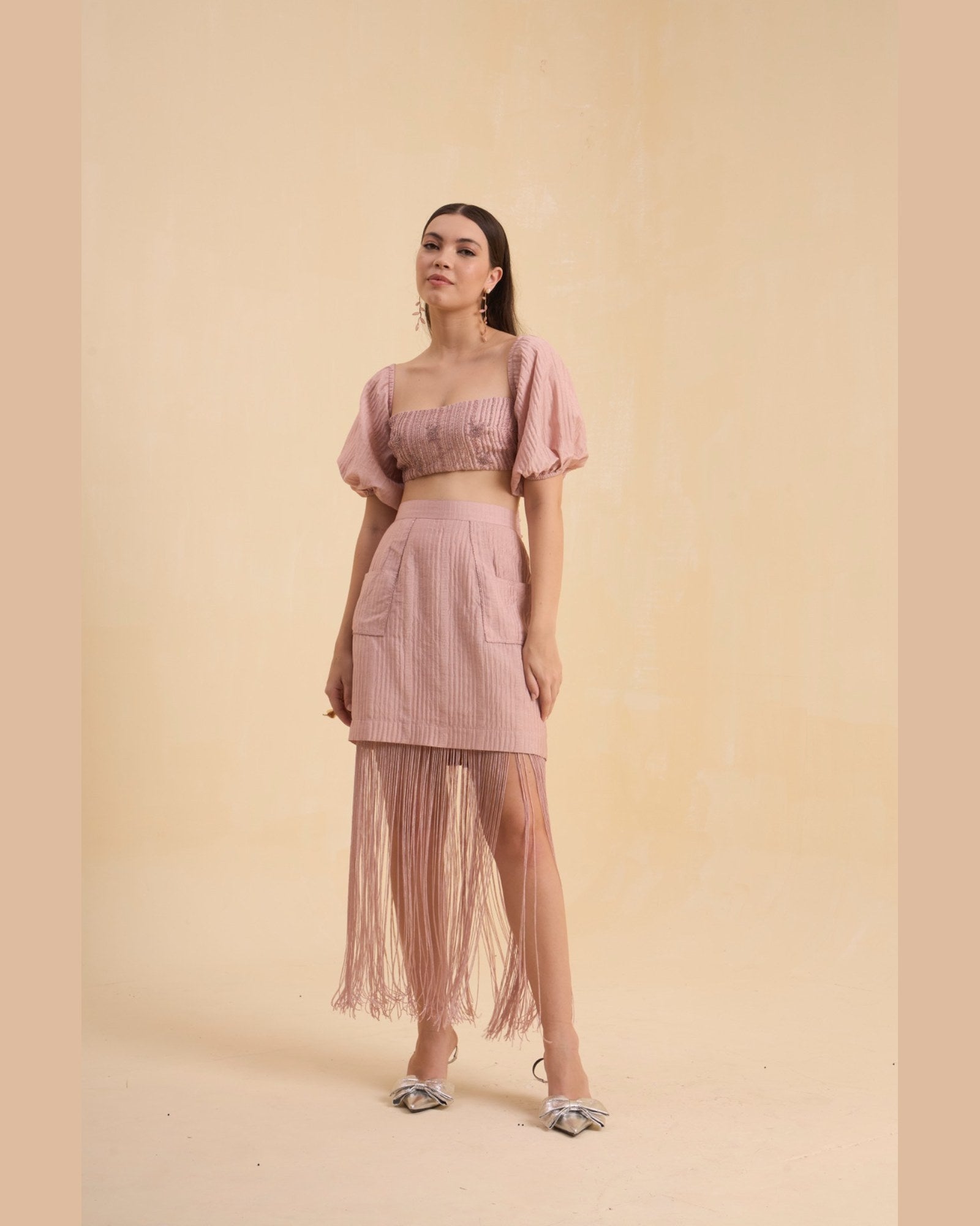 RIV BLUSH BEAD FRINGED CO-ORD
