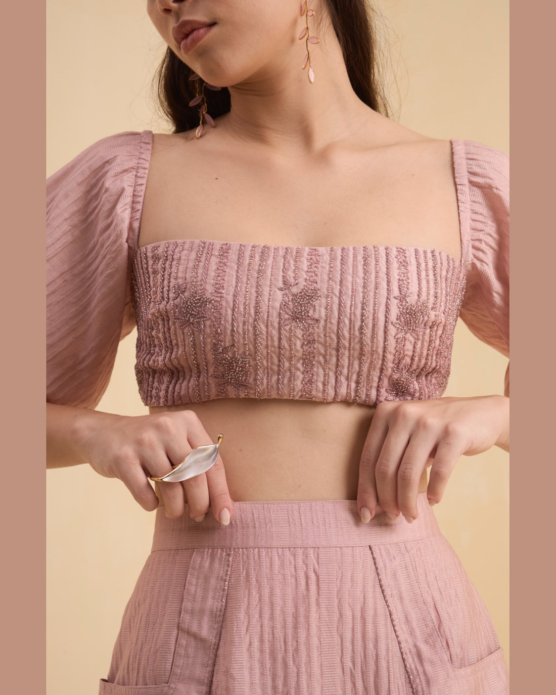 RIV BLUSH BEAD FRINGED CO-ORD