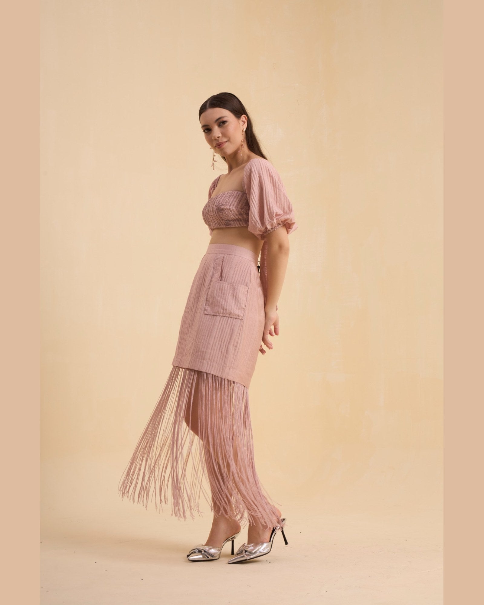 RIV BLUSH BEAD FRINGED CO-ORD
