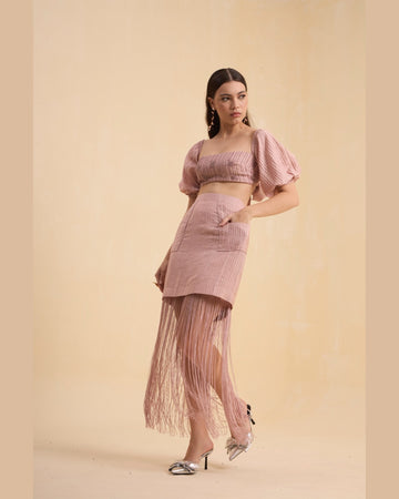 RIV BLUSH BEAD FRINGED CO-ORD