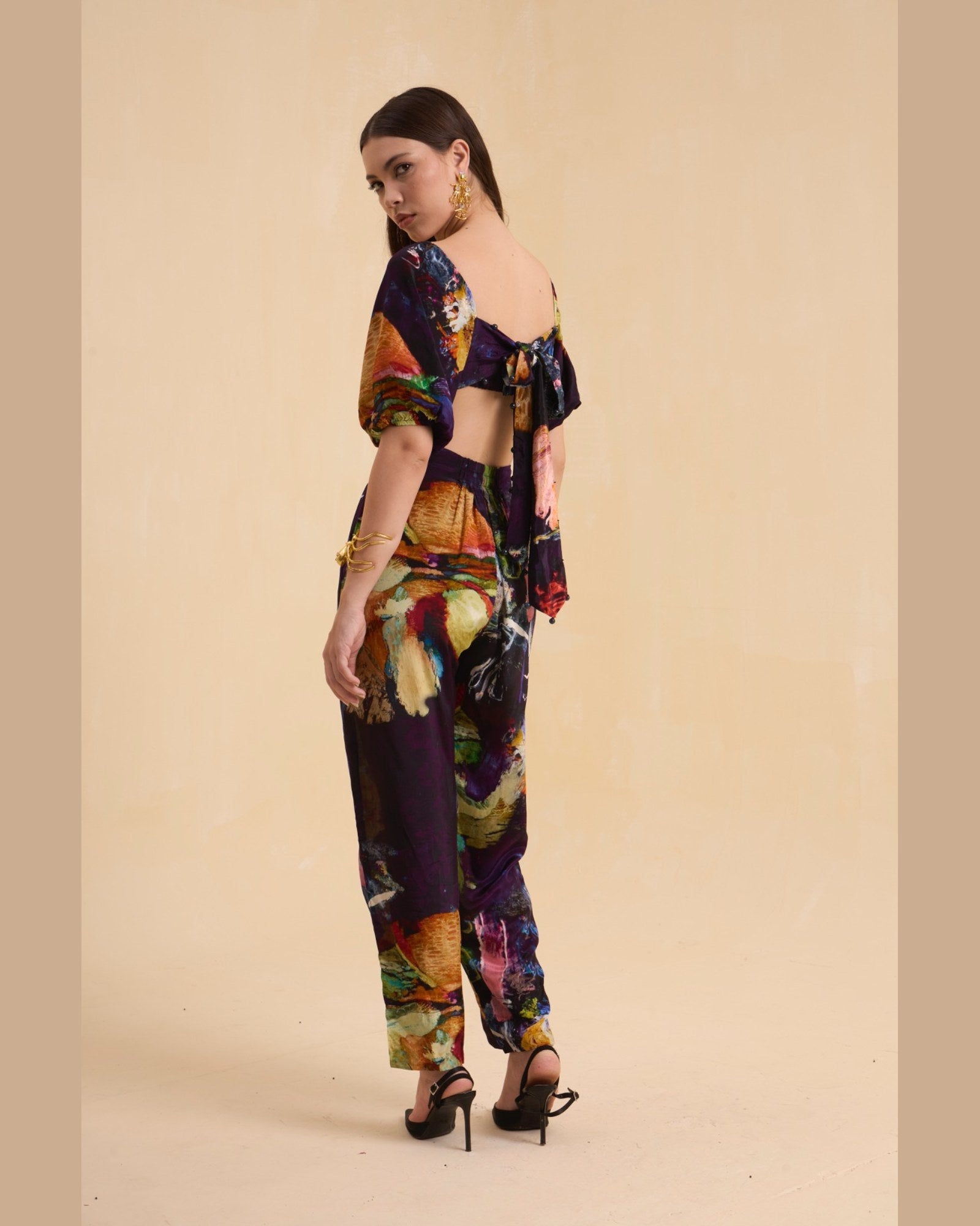 RIV MULTICOLOR ABSTRACT ADORNED CO-ORD